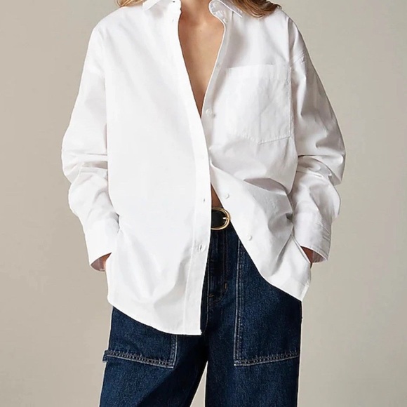 J. Crew Tops - J.Crew Etienne Oversized Button-Up – White | Size Small | Style BY733 NEW
